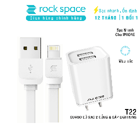 Bộ cáp sạc T22 Rockspace + cáp lighning dành cho iphone