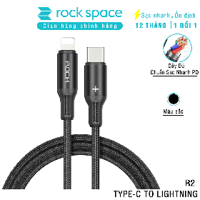 Cáp sạc Rockspace R2 chuẩn sạc nhanh PD cho iphone