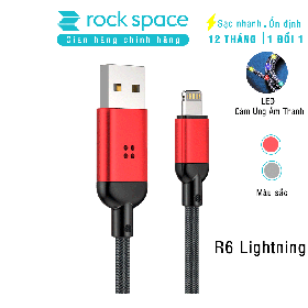Cáp sạc Rock R6 có đèn led cho iphone