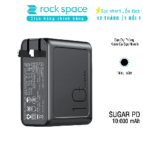 Sạc dự phòng Rockspace Sugar 10.000 mAh kiêm củ sạc nhanh chuẩn PD